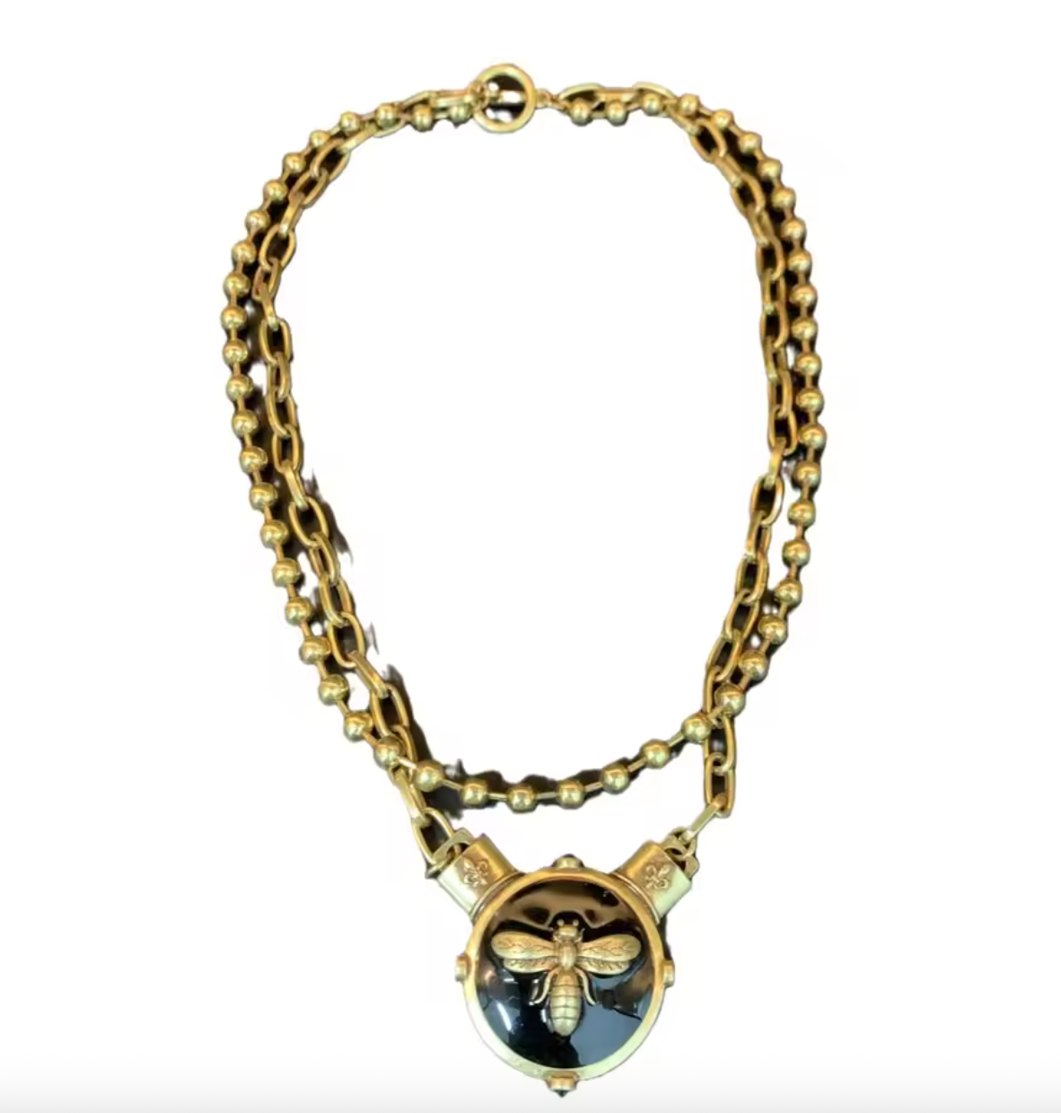 Vintage Double-Layer Bee Pendant Necklace