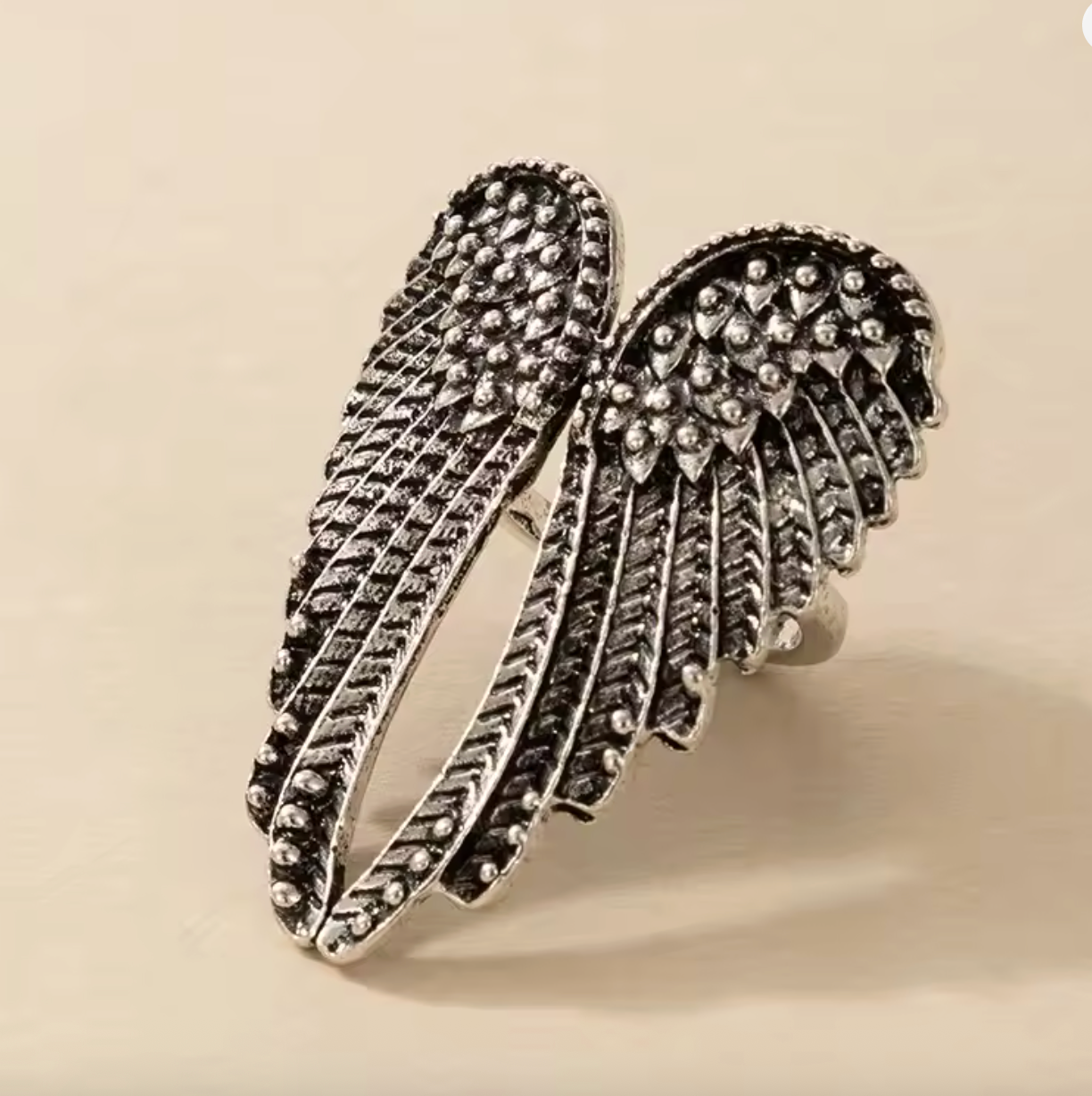 Retro Angel Wings Open Ring