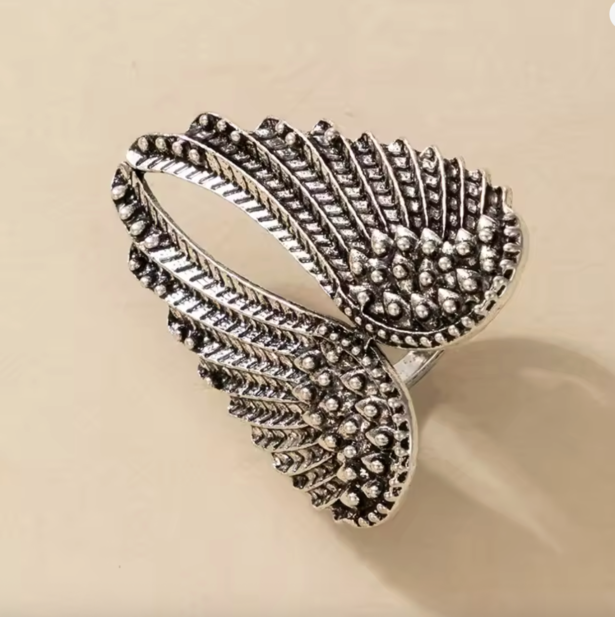 Retro Angel Wings Open Ring