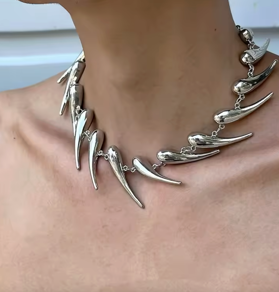 Stainless Steel Rivet Chain Choker Necklace