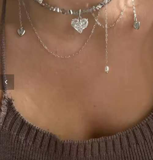 Boho Geometric Crystal Tassel Necklace