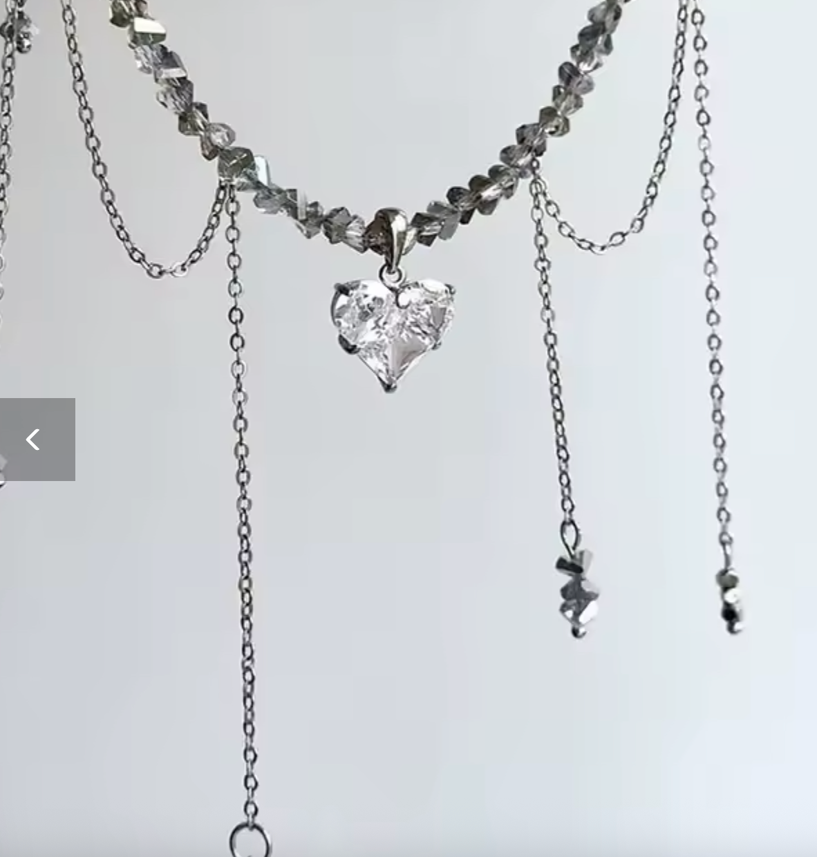 Boho Geometric Crystal Tassel Necklace