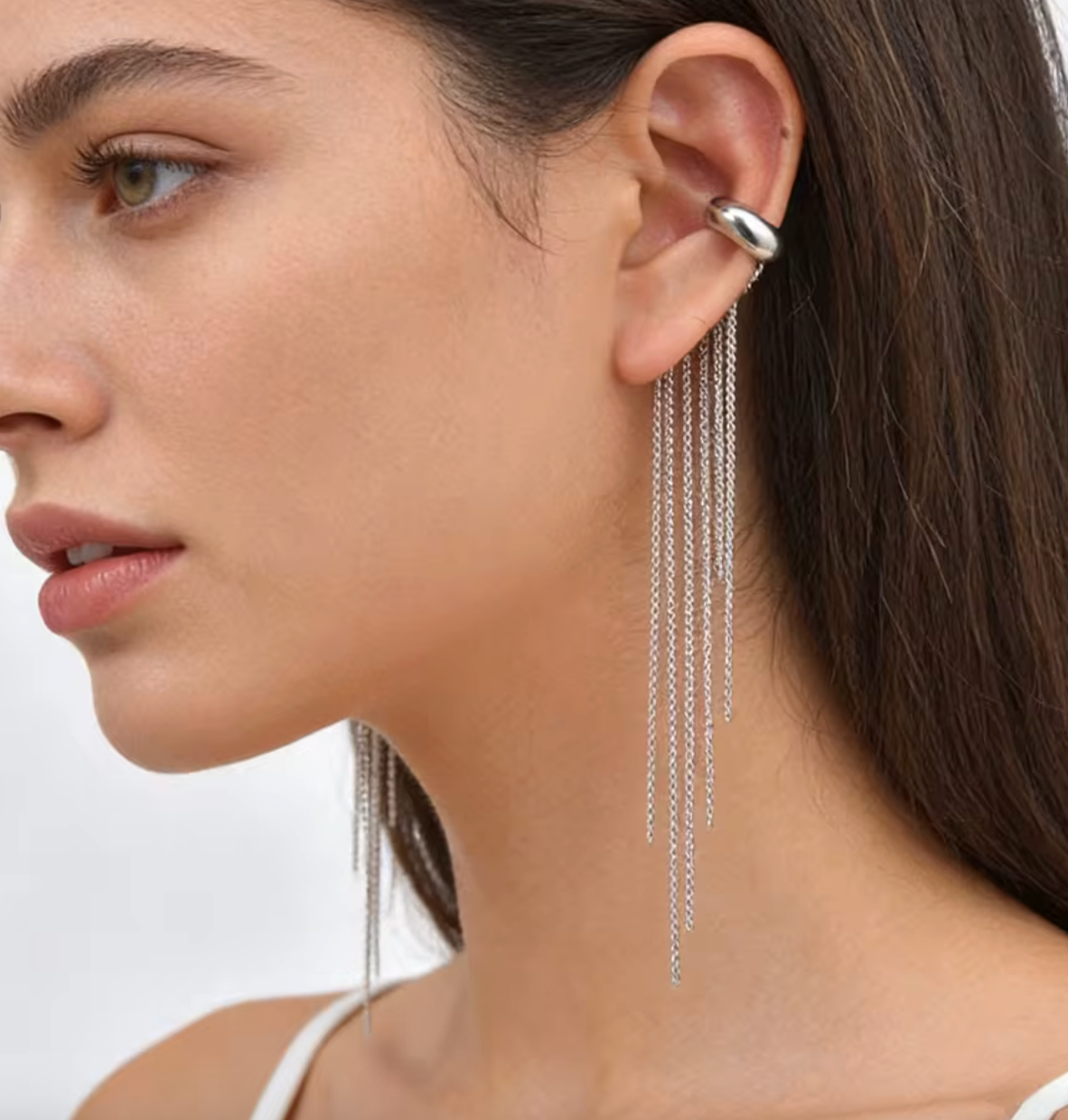 Long Tassel C-Shaped Ear Cuff