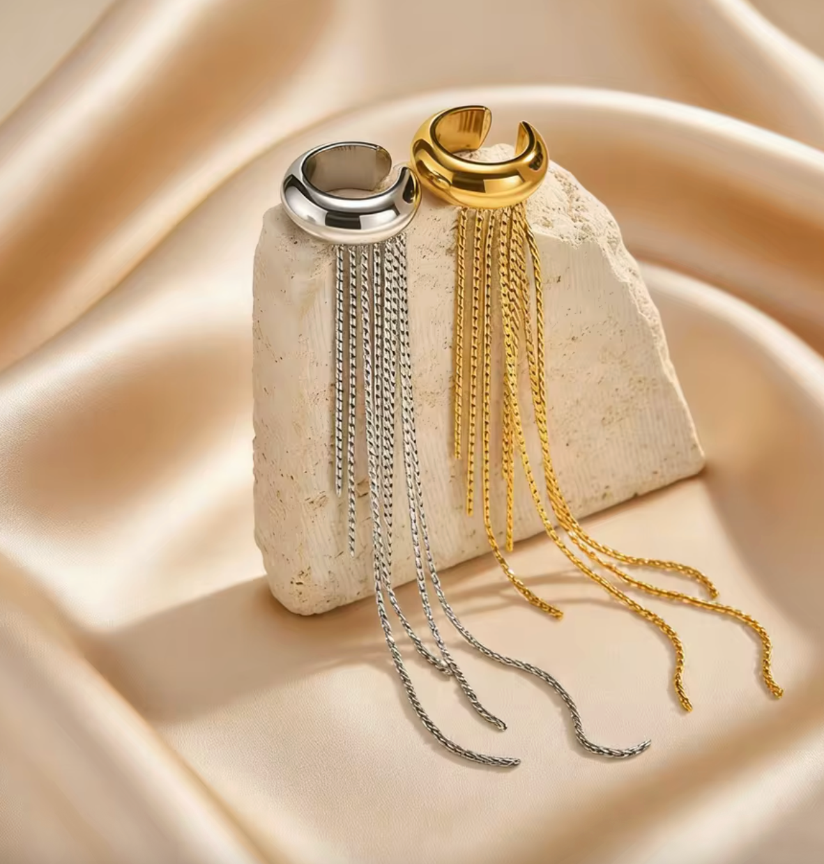 Long Tassel C-Shaped Ear Cuff