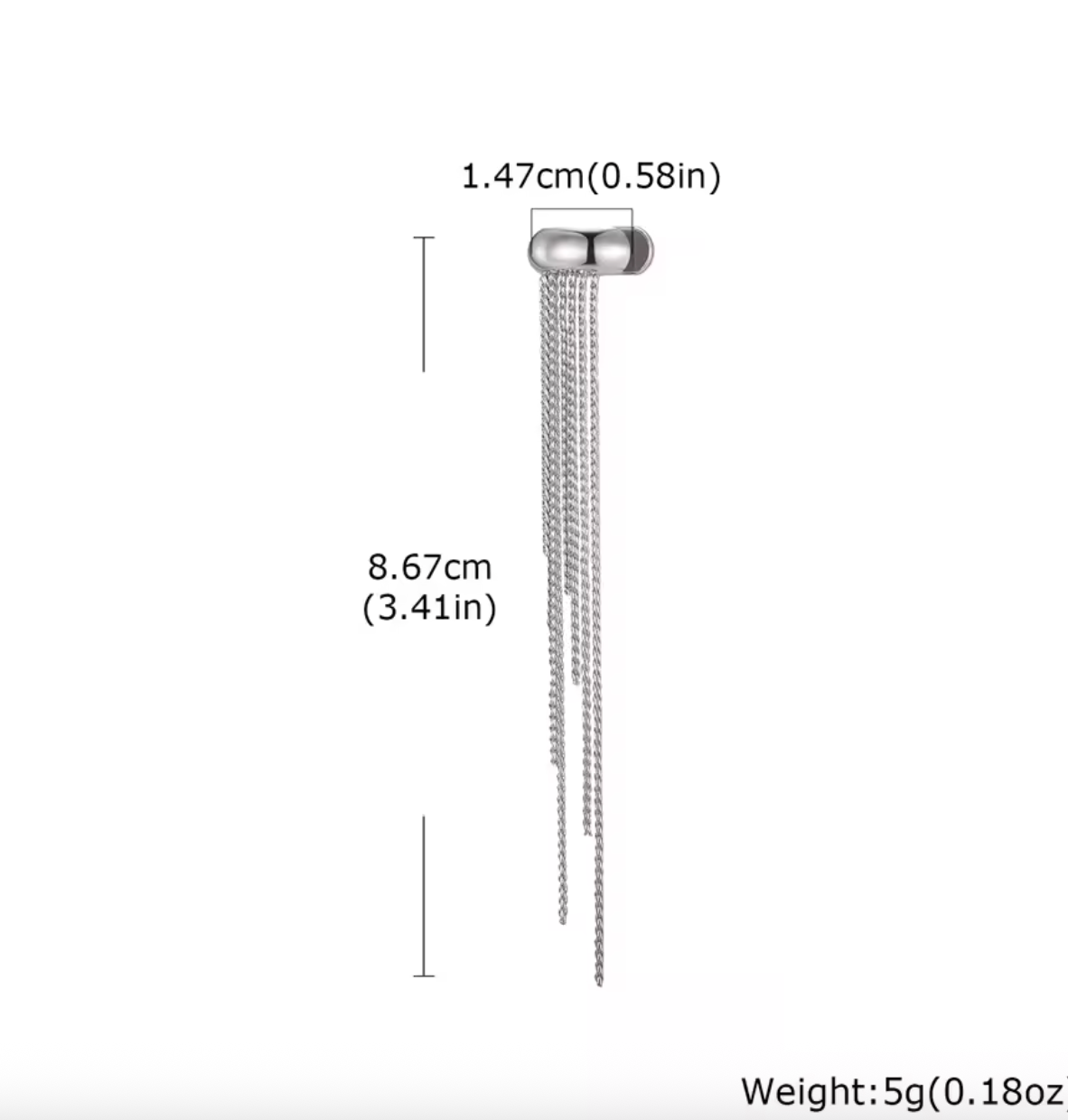 Long Tassel C-Shaped Ear Cuff