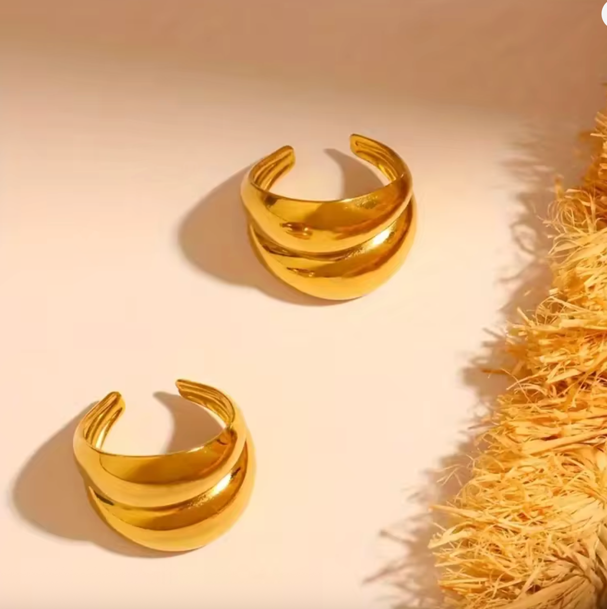 Stainless Steel Double-Layer Geometric Ring